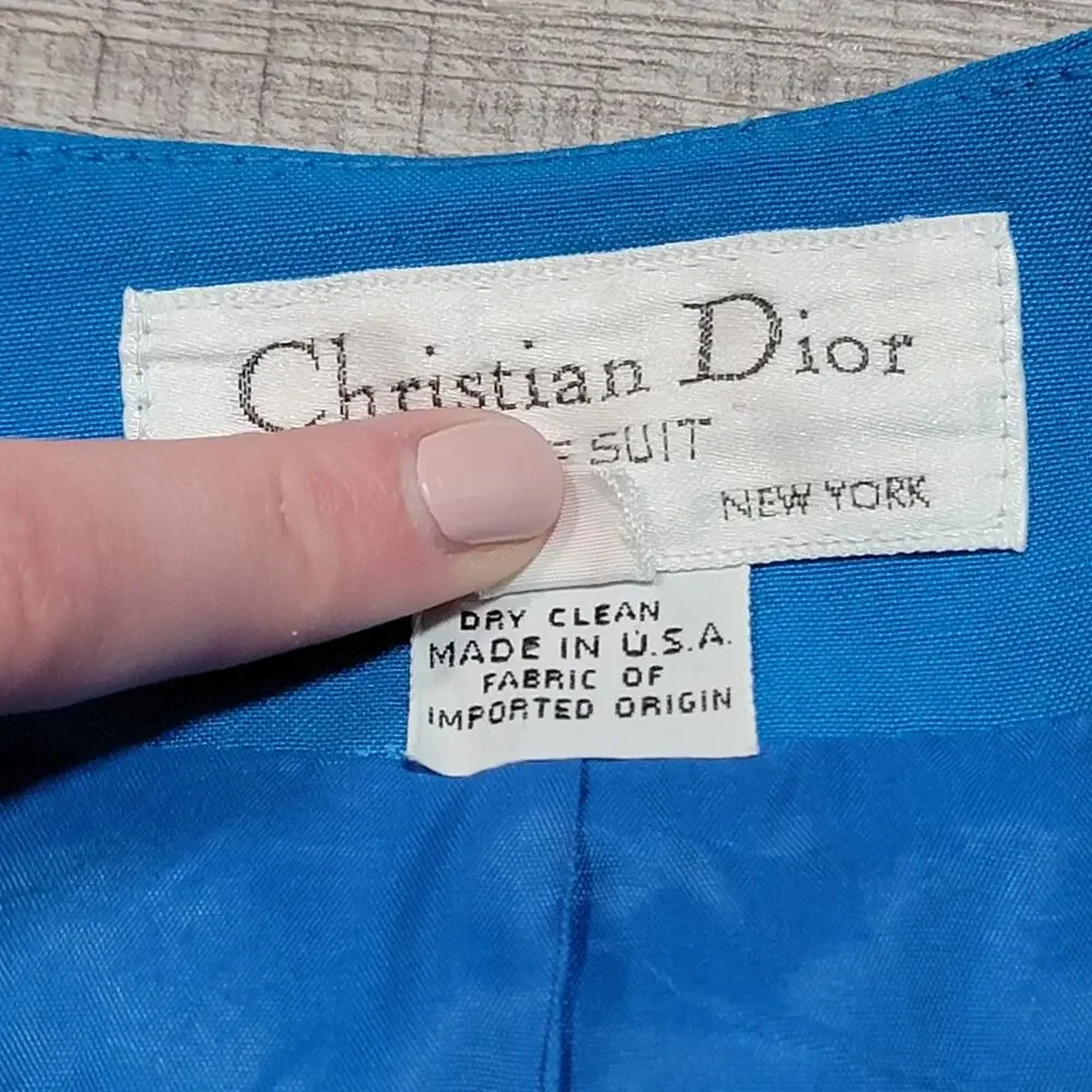Christian Dior Silk Blazer Jacket Size 12 Button Up Business Careerwear *Flawed*
